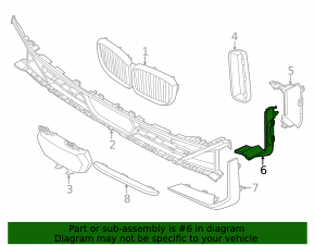 Air duct for the lower grille of the front bumper, outer left, BMW X5 G05 24-26