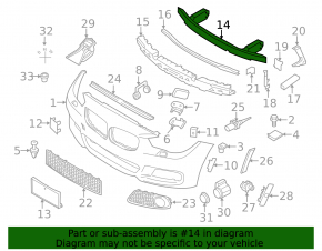 Front bumper reinforcement for BMW 5 GT F07 10-17 with m package