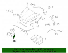 Hood lock left BMW X5 X6 E70 E71 07-13