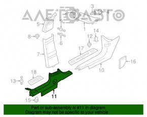 Door sill trim rear left Mini Cooper Countryman R60 10-16 black, scratch, broken fastener