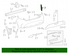 Left rear bumper mount for Toyota Corolla 20-23 5D