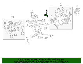 Left wing bracket Toyota Sienna 11-20