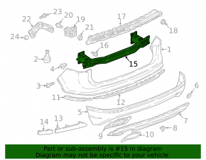 Rear bumper reinforcement VW Tiguan 18-24 for 2 rows