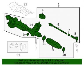 Power steering rack for Audi A3 22-25