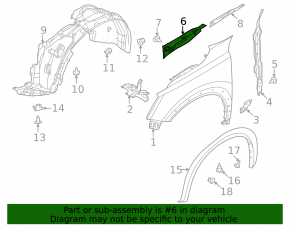 Left hood-to-wing seal for Nissan Pathfinder 22-25