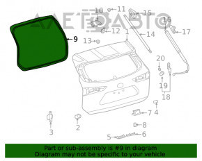 Toyota Highlander 20-25 trunk door rubber seal