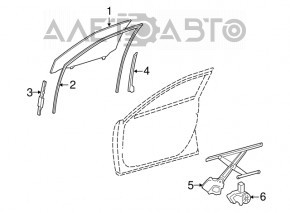 Glass door front left Lexus ES350 07-12