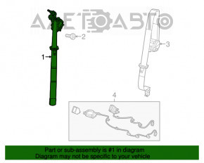 Seat belt rear right Jeep Cherokee KL 19- black