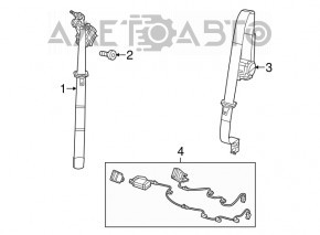 Seat belt rear right Jeep Cherokee KL 19- black