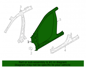 Central left body pillar Hyundai Kona 18-23 on the body
