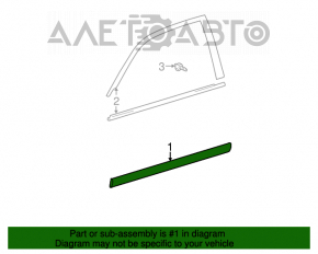 Front left center door molding for Toyota Highlander 2007