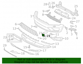 Front bumper towing hook cap, right, VW Touareg 15-17