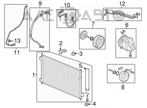 Condenser bracket upper left Honda Accord 13-17 3.5, 2.4 metal