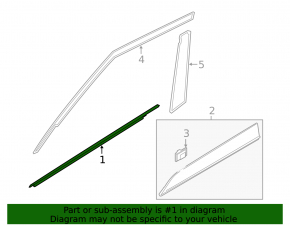 Door-glass molding, central front left, Hyundai Venue 20-25