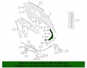 Left hood hinge for Audi Q3 19-24