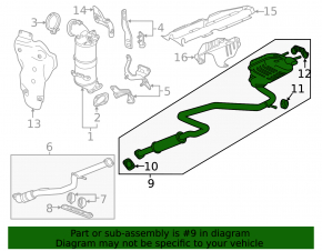 Muffler rear part with barrel Chevrolet Malibu 16-23 1.5T, 1.8 dented