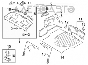 Rear shelf Kia Forte 4d 14-16 pre-rest