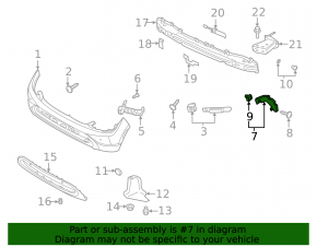 Left rear bumper mount for Hyundai Kona 22-23