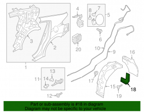 Mudguard rear left Hyundai Elantra AD 17-17
