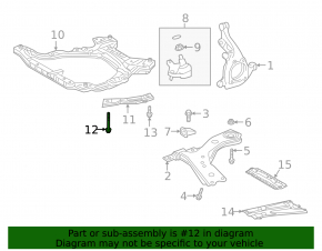 Front subframe mounting bolt 4pcs Toyota Sienna 21-25