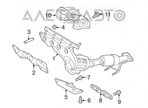 Exhaust manifold with catalyst Ford Fusion mk5 13-20 hybrid