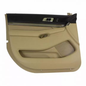 Door trim card front left Ford Explorer 16-17 rest, beige, cloth insert, leather armrest, for cleaning, scratches, crack