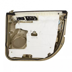 Door trim card front left Ford Explorer 16-17 rest, beige, cloth insert, leather armrest, for cleaning, scratches, crack
