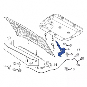 Right hood hinge for Ford Bronco 2021-25
