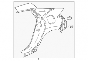 Quarter wing rear right Honda Civic XI FE/FL 22-24 5d, without BSM
