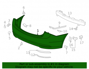 Bare rear bumper Acura TLX 15-