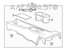 Chevrolet Volt 11-12 rear console, black