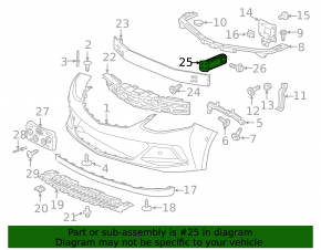Front bumper reinforcement fang left Chevrolet Volt 16-