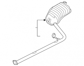 Muffler rear part with barrel Hyundai Sonata 11-15 hybrid dents