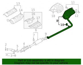 Muffler rear part with barrel Hyundai Sonata 11-15 hybrid dents