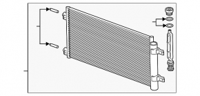Air conditioning radiator condenser Chevrolet Cruze 19-19 1.4, 1.6d