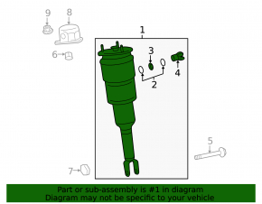 Front right air shock absorber for Lexus LS 13-17 RWD