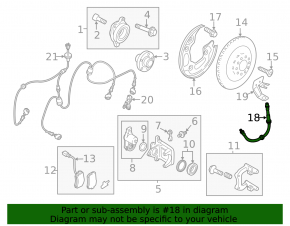 Rear left brake hose for Audi A8 13-18