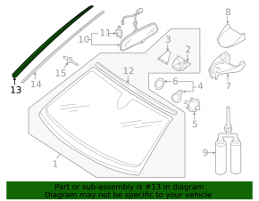 Right windshield molding for Audi A8 10-18