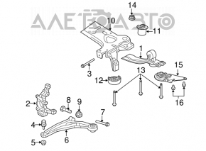 Lower control arm front left Chrysler 200 4d 11-14