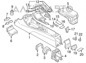 BMW X2 F39 18-23 center console trim