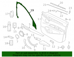 BMW X2 F39 18-23 inner front right door frame