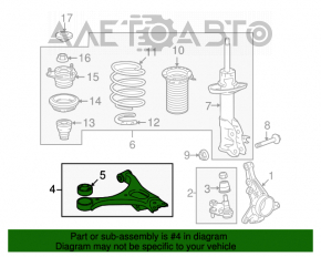 Lower front left control arm for Honda Civic 4D 06-09