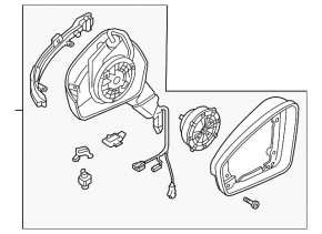 Side mirror left VW Tiguan 18-18 camera