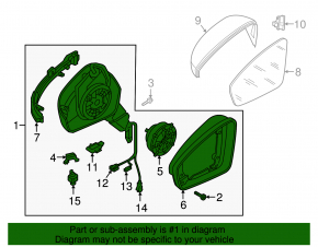 Side mirror left VW Tiguan 18-18 camera