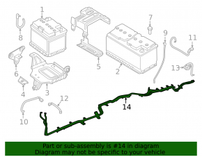 Positive battery cable through the entire body of BMW X3 G01 18-21