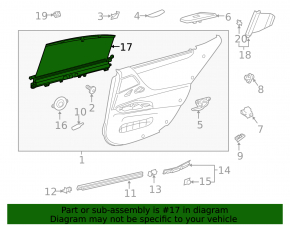 Rear left door curtain for Lexus ES 19-26