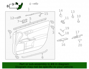 Side Mirror Cap Front Right Lexus CT200h 11-17