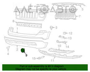 Front bumper fog light plug left Jeep Patriot 11-17
