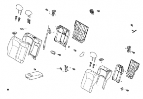 Backrest of the rear row of seats, 2nd row, right, Toyota Prius 50 16-18, gray fabric, with armrest and belt, dry-cleanable