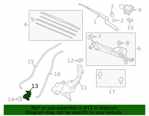Honda CRV 12-16 Windscreen Washer Motor